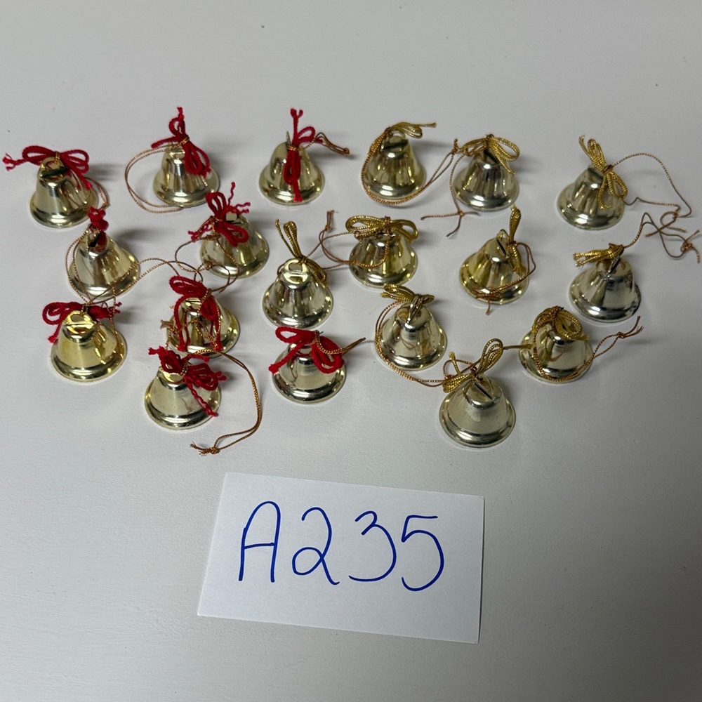 Lot of Vtg Gold & Silver Bell Ornaments